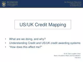 US/UK Credit Mapping
