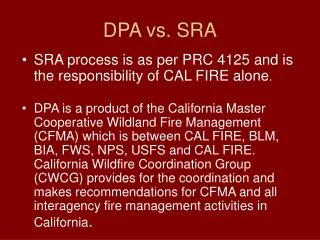 DPA vs. SRA