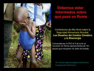 Debemos estar Informados sobre qué pasó en Roma