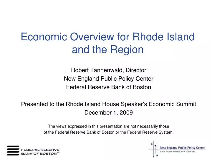 economic overview for rhode island and the region