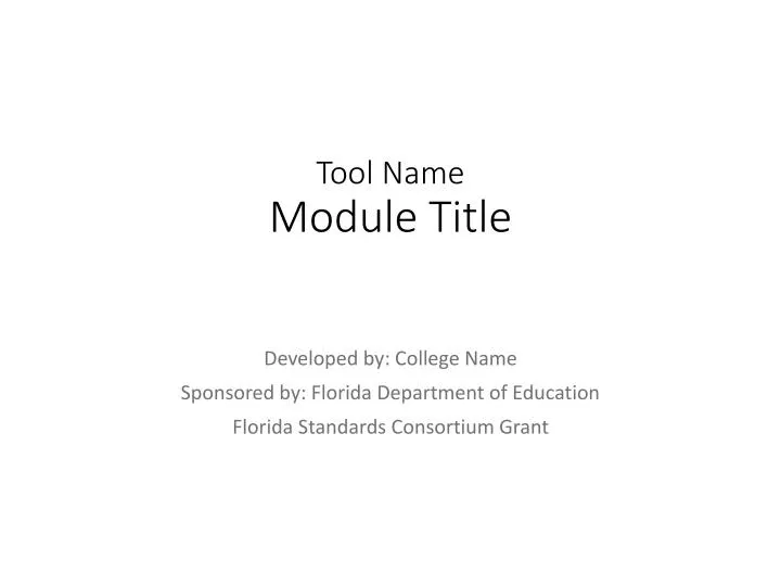tool name module title