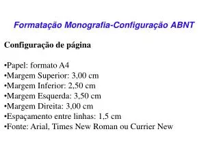 formata o monografia configura o abnt