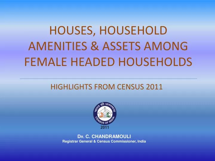 houses household amenities assets among female headed households