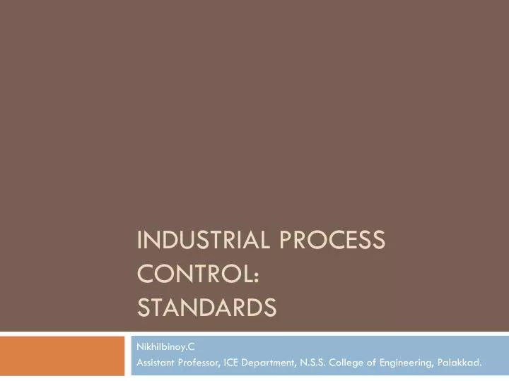industrial process control standards