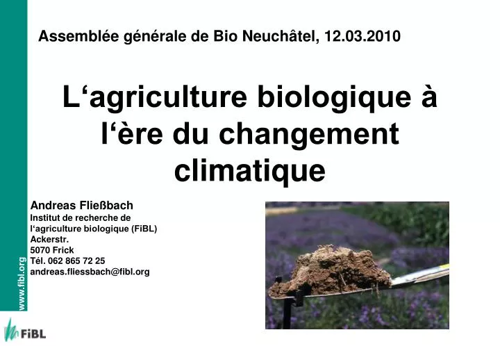 l agriculture biologique l re du changement climatique