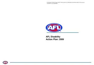 AFL Disability Action Plan: 2009