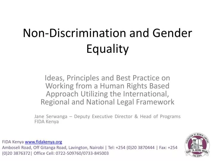 non discrimination and gender equality