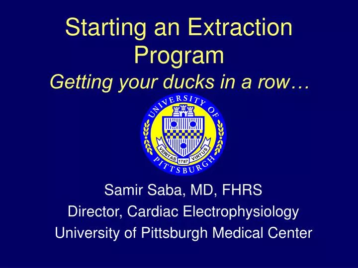 starting an extraction program getting your ducks in a row
