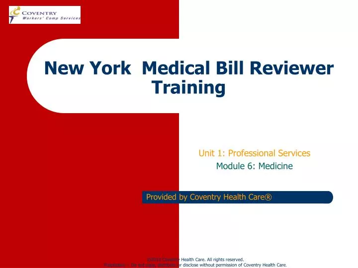 new york medical bill reviewer training