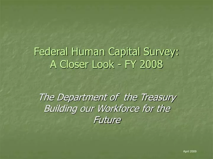 federal human capital survey a closer look fy 2008