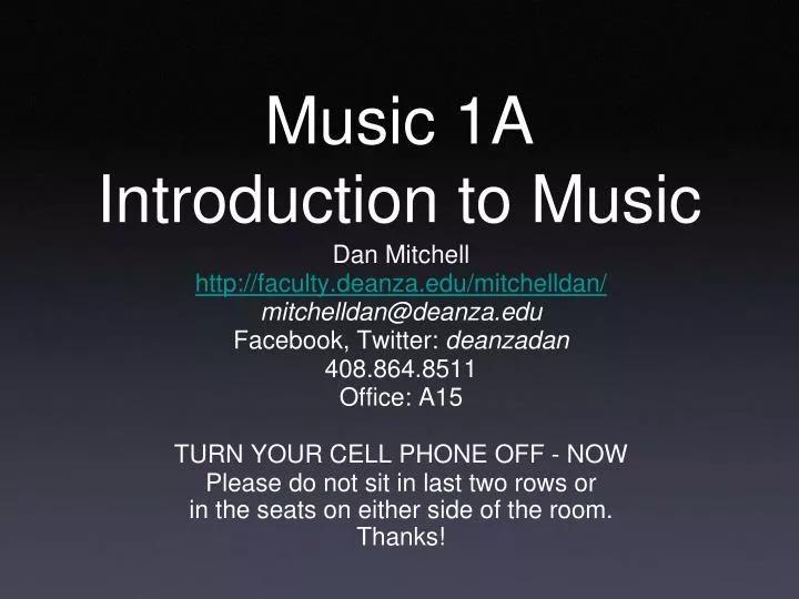 music 1a introduction to music