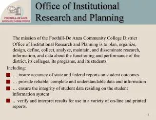 Office of Institutional Research and Planning