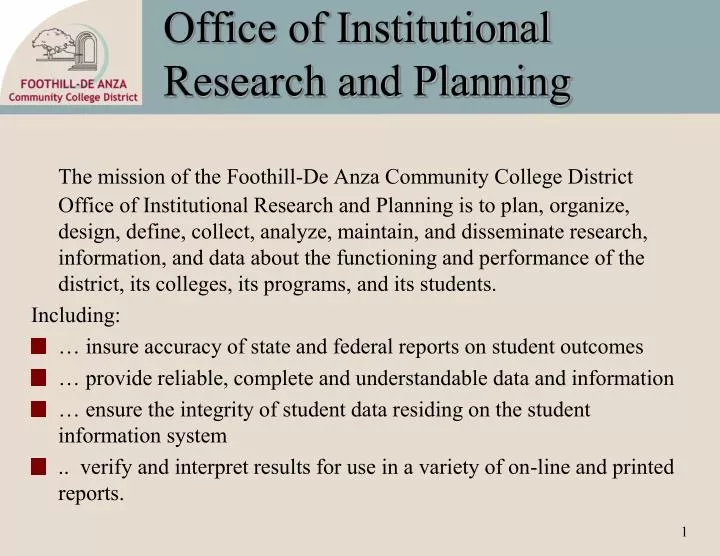 office of institutional research and planning