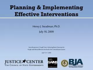 Planning &amp; Implementing Effective Interventions