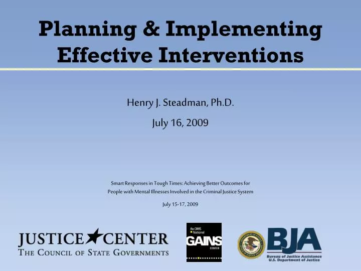planning implementing effective interventions