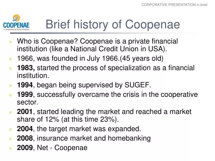brief history of coopenae