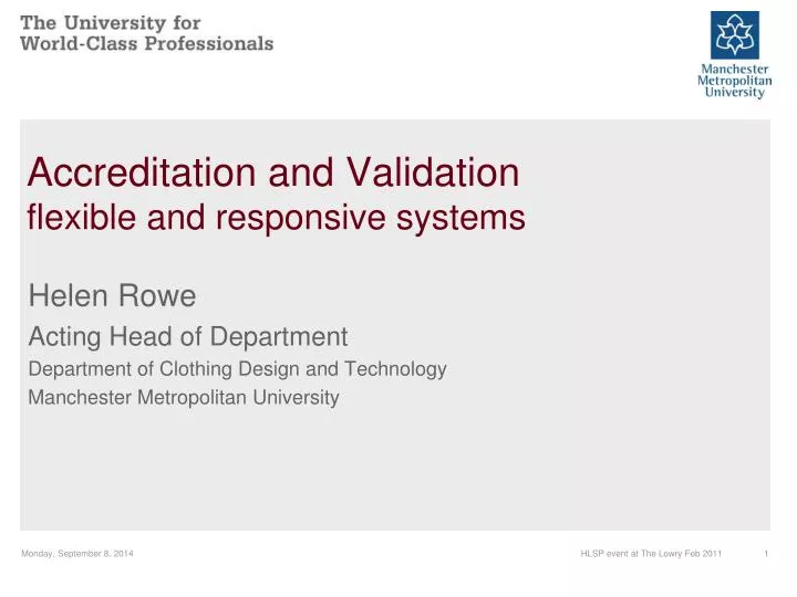 accreditation and validation flexible and responsive systems