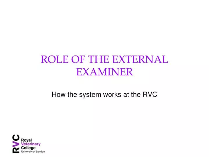 role of the external examiner