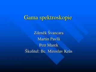 gama spektroskopie