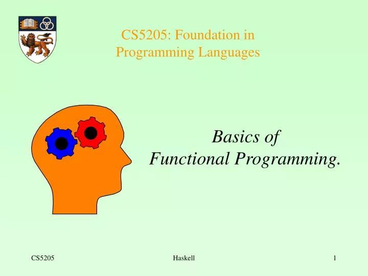 cs5205 foundation in programming languages