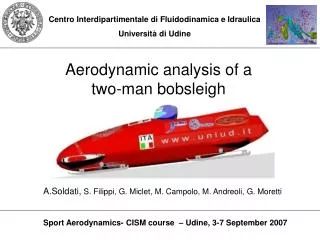 Aerodynamic analysis of a two-man bobsleigh
