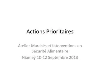 actions prioritaires