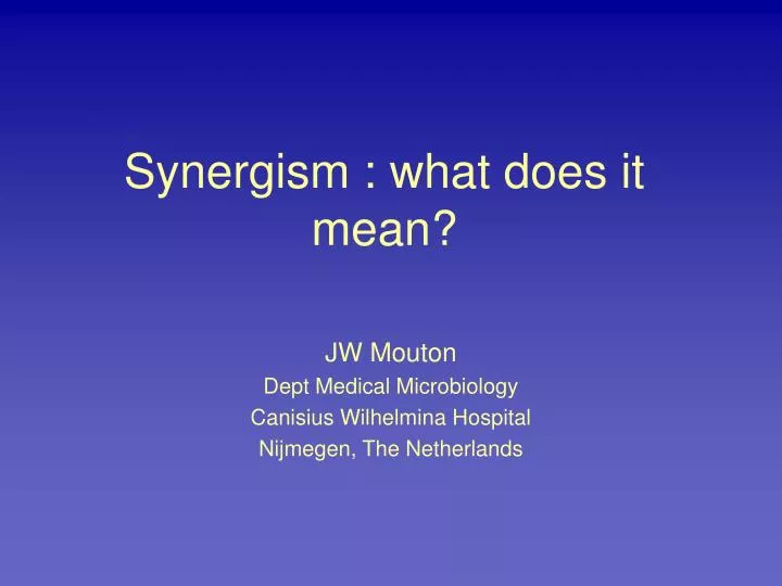 synergism what does it mean