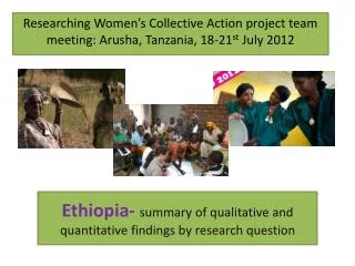 Ethiopia- summary of qualitative and quantitative findings by research question