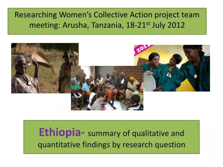 ethiopia summary of qualitative and quantitative findings by research question