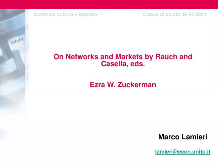on networks and markets by rauch and casella eds ezra w zuckerman