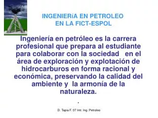 ingenier a en petroleo en la fict espol