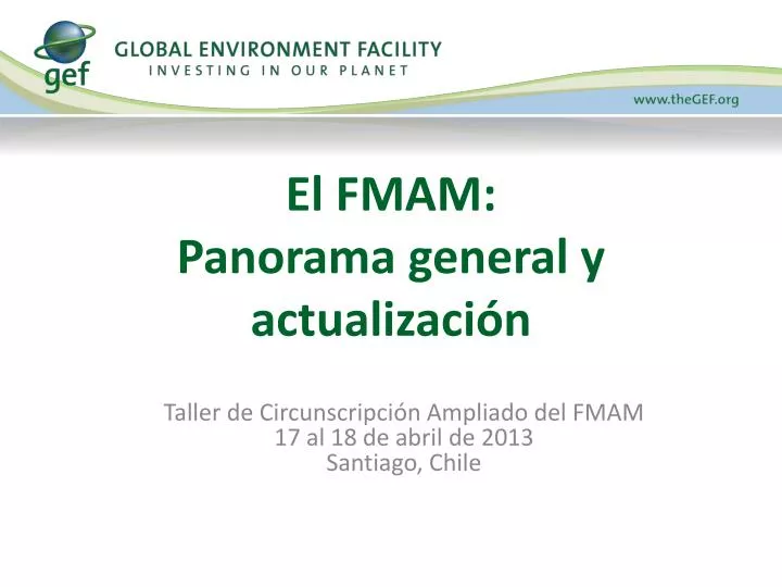 el fmam panorama general y actualizaci n