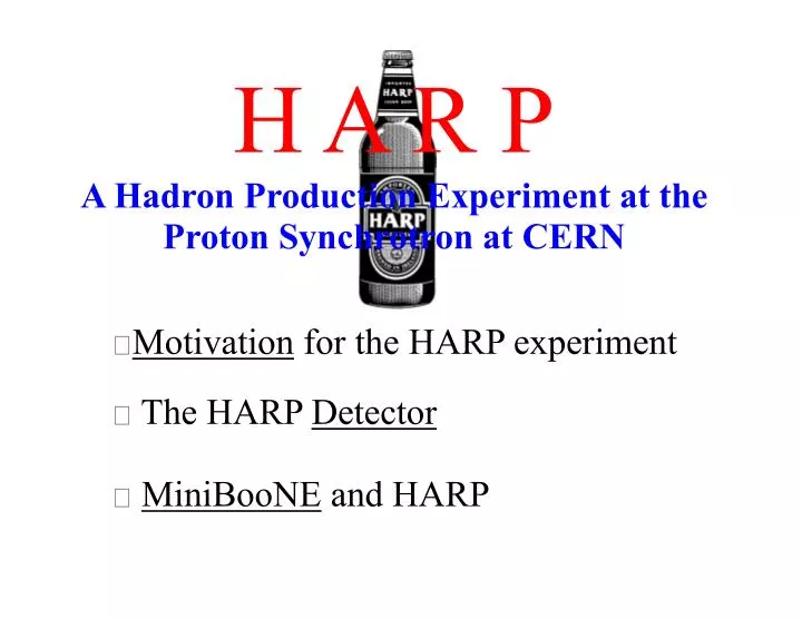 h a r p a hadron production experiment at the proton synchrotron at cern