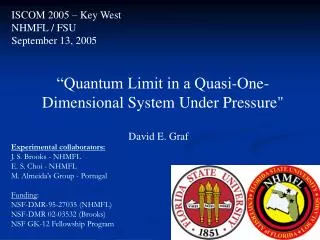 “Quantum Limit in a Quasi-One-Dimensional System Under Pressure&quot;