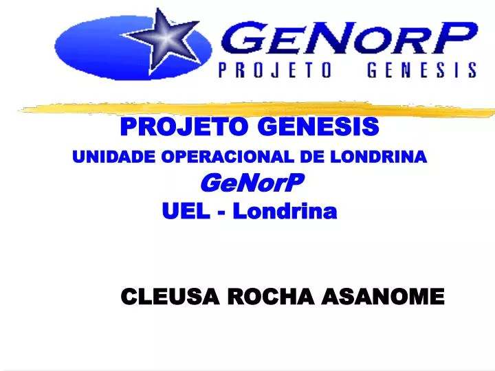projeto genesis unidade operacional de londrina genorp uel londrina