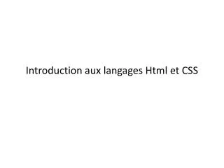 introduction aux langages html et css