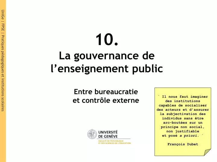 10 la gouvernance de l enseignement public