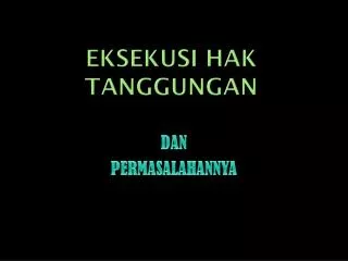 eksekusi hak tanggungan
