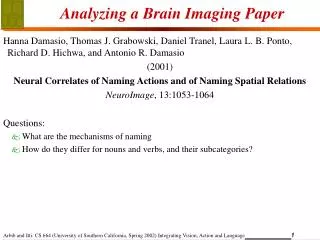 Analyzing a Brain Imaging Paper