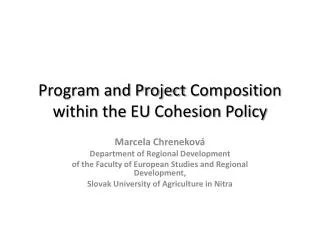 Program and Project Composition within the EU Cohesion Policy