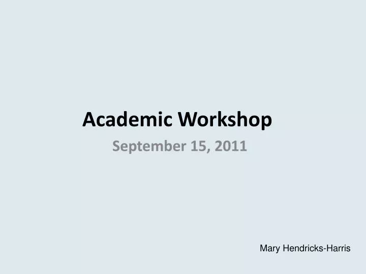academic workshop