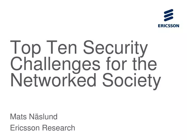 top ten security challenges for the networked society