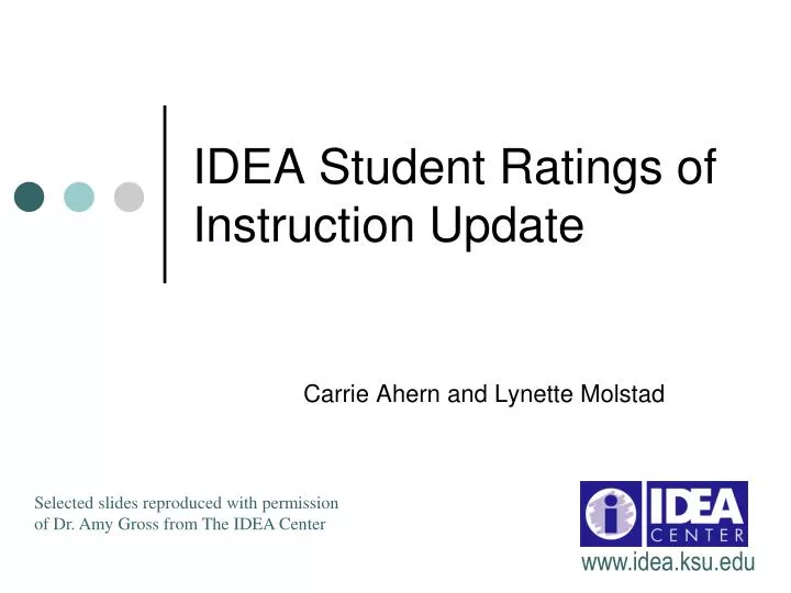 idea student ratings of instruction update