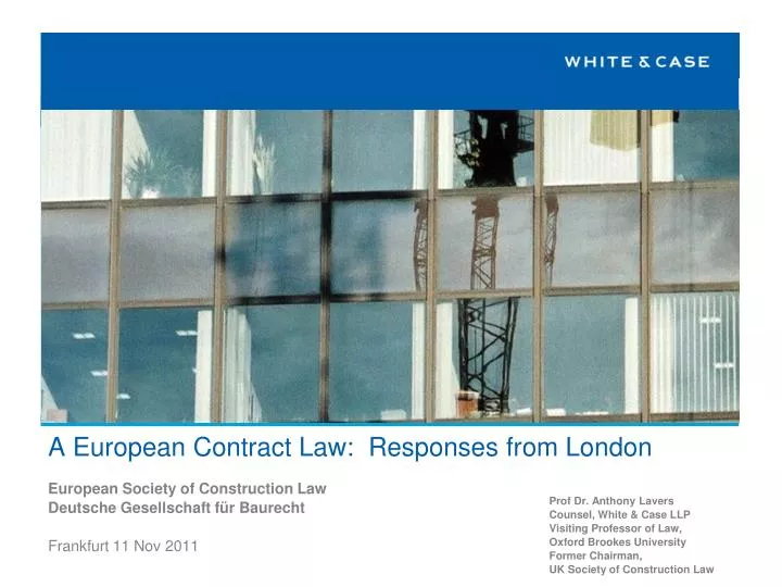 a european contract law responses from london