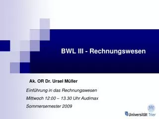 bwl iii rechnungswesen