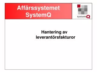 Affärssystemet SystemQ
