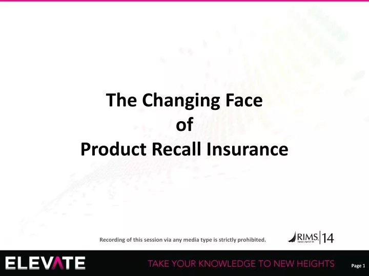 the changing face of product recall insurance