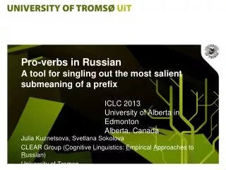 Pro-verbs in Russian A tool for singling out the most salient submeaning of a prefix