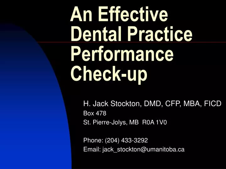 an effective dental practice performance check up