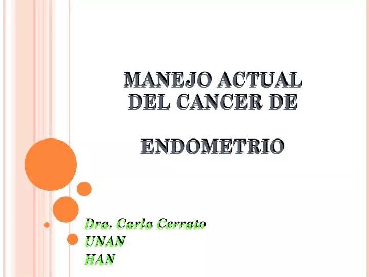 manejo actual del cancer de endometrio